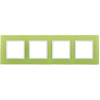 Дизайнерская рамка 4 местная, лайм, Б0034534 Эра, серия Elegance