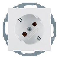 Дизайнерская розетка с заземлением, под углом 45º, полярная белизна, глянцевый, 47278989 Berker, серия S.1