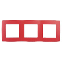 Дизайнерская рамка 3 местная, красный, Б0019406 Эра, серия 12