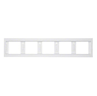 Дизайнерская рамка 5 местная, полярная белизна, глянцевый, 13937009 Berker, серия K.1