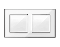 Дизайнерская рамка из оргстекла 2 местная, белый / серебро, AF580132 Ambrella Volt