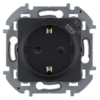 Дизайнерская розетка с заземлением + USB разъем C, антрацит, 673773 Legrand, серии Inspiria