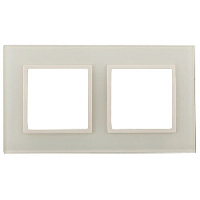 Дизайнерская рамка 2 местная, слоновая кость, Б0034489 Эра, серия Elegance