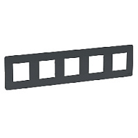 Дизайнерская рамка 5 местная, антрацит, NU201054 Schneider Electric, серия Unica Studio
