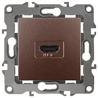 Дизайнерская розетка HDMI, бронза, Б0027488 Эра, серия 12