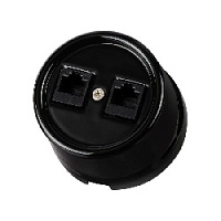 Розетка RJ45 компьютерная двойная, черный, SQ1820-0251 TDM ELECTRIC, серия Болонь