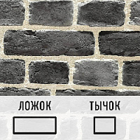 Лофт плитка "Серый Остров" (элементы ложок и тычок), ОБАГБсоЛТ OldBrick, АГБ