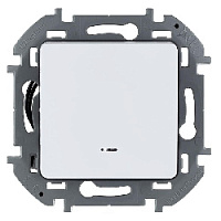 Дизайнерский выключатель с подсветкой, белый, 673610 Legrand, одноклавишный, серия Inspiria