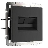 Дизайнерская розетка 2хRJ-45, черный матовый, W1182208 Werkel