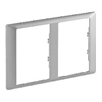 Дизайнерская рамка для двойной розетки 2 местная, алюминий, 754242 Legrand, серия Valena Life