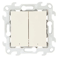 Дизайнерский выключатель с подсветкой, слоновая кость, 2450392-031, Simon, двухклавишный проходной, серия 24 Harmonie
