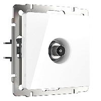 Дизайнерская розетка ТВ, белый глянцевый, W1183001 Werkel, оконечная