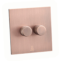 Дизайнерский выключатель диммер Aura Медь браш, BAC2D Bonze диммер проходной