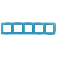 Дизайнерская рамка 5 местная, голубой, Б0019425 Эра, серия 12