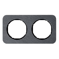 Дизайнерская рамка 2 местная, сланец/черный, 10122384 Berker, серия R.1