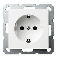 Дизайнерская розетка с заземлением, 2к+з, белый, 85501W Wedder