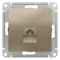 Дизайнерская розетка телефонная RJ-11, шампань, ATN000581 Schneider Electric, серия Atlas Design