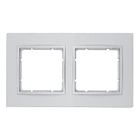 Дизайнерская рамка 2 местная, алюминиевый, матовый, 10126424 Berker, серия B.7