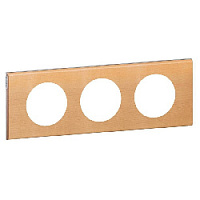 Дизайнерская рамка 3 местная, клен, 069213 Legrand, серия Celiane