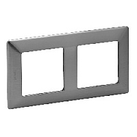 Дизайнерская рамка 2 местная, сталь, 754152 Legrand, серия Valena Life