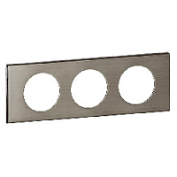 Дизайнерская рамка 3 местная, cталь фактурная, 069103 Legrand, серия Celiane