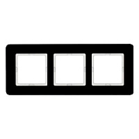 Дизайнерская рамка 3 местная, черный, стекло, 10136076 Berker, серия Q.7