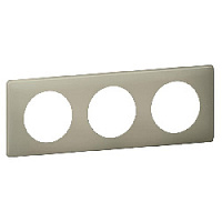 Дизайнерская рамка 3 местная, грин перкаль, 066713 Legrand, серия Celiane