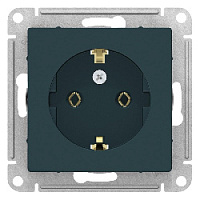 Дизайнерская розетка с заземлением, изумруд, ATN000843 Schneider Electric, серия Atlas Design