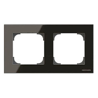 Дизайнерская рамка 2 местная, черное стекло, 2CLA857200A3101 ABB, серия Sky Niessen