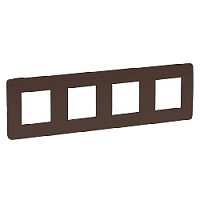 Дизайнерская рамка 4 местная, шоколад/антрацит, NU280817 Schneider Electric, серия Unica Studio