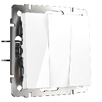 Дизайнерский выключатель, белый глянцевый, W1130001 Werkel, трехклавишный
