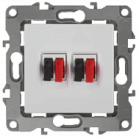 Дизайнерская аудио розетка двойная, белый, Б0027461 Эра, серия 12