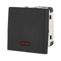 Дизайнерский выключатель с индикатором, черный бархат, 850908-1 LK Studio, одноклавишный, серия LK45