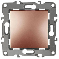 Дизайнерский выключатель-кнопка, медь, Б0047838 Эра, одноклавишный, серия 12