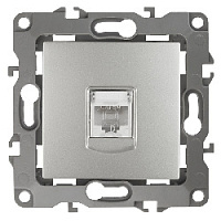 Дизайнерская розетка интернет RJ-45, алюминий, Б0014725 Эра, серия 12