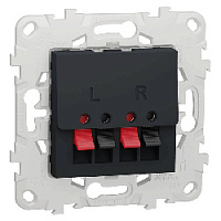 Дизайнерская аудио розетка двойная, антрацит, NU548654 Schneider Electric, серия Unica New