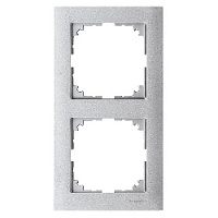 Дизайнерская рамка 2 местная, алюминий, MTN4020-3660 Schneider Electric, серия Merten System M-Pure