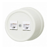 Компьютерная розетка двойная, слоновая кость, B1-302-211 BIRONI