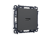 Комплект механизма розетки HDMI 2.0 40V/500mA 2.0GHz 5-18Gbit/s , графит мягкое касание, MA914010 Ambrella Volt