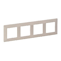 Дизайнерская рамка 4 местная, слоновая кость, 754044 Legrand, серия Valena Life