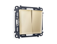 Комплект механизма 2-клавишного перекрестного выключателя , шампань, MA603030 Ambrella Volt, двухклавишный