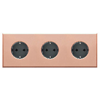 Дизайнерская тройная розетка с заземлением, медь, V-06-rsx-rsx-rsx-M-PN Plug, серия Virgin