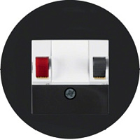 Розетка акустическая одинарная моно, черный глянцевый, 457209 + 10382045 Berker