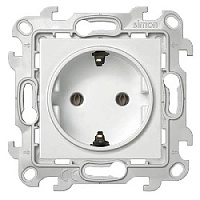 Дизайнерская розетка с заземлением, белый, 2450434-030 Simon, серия 24 Harmonie