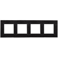 Дизайнерская рамка 4 местная, черное дерево, Б0034583 Эра, серия Elegance