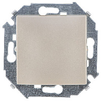 Дизайнерский выключатель, шампань, 1591201-034, Simon, одноклавишный проходной, серия 15