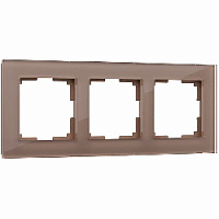 Дизайнерская рамка 3 местная, латте, стекло, W0031142 Werkel
