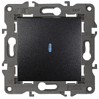 Дизайнерский выключатель с подсветкой, антрацит, Б0034219 Эра, одноклавишный, серия Elegance