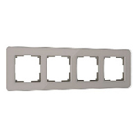 Дизайнерская рамка 4 местная, дымчатый, стекло, W0042417 Werkel