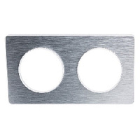 Дизайнерская рамка 2 местная, алюминий полированный/белый, S52P804J Schneider Electric, серия Odace